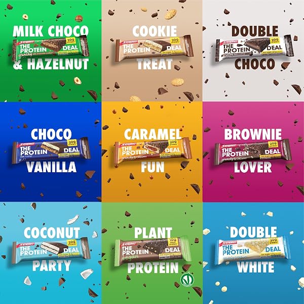 Enervit, The Protein Deal Crunchy Double Choco Storm, Barrette Proteiche, Gusto Cioccolato Fondente, 20g di Proteine, 0,1g di Zuccheri, Snack Goloso, Senza Glutine, 12 Barrette da 55g - 5