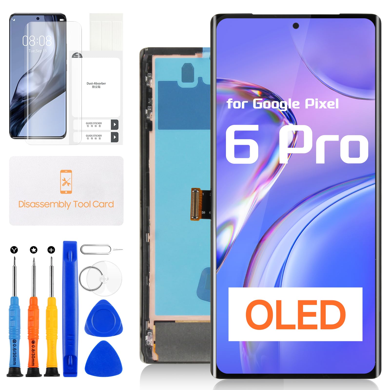 OLED for Google Pixel 6 Pro 5G LCD Screen Replacement - for Google Pixel 6 Pro 5G LCD Display G8VOU GLUOG Digitizer Touch Screen Full Assembly with