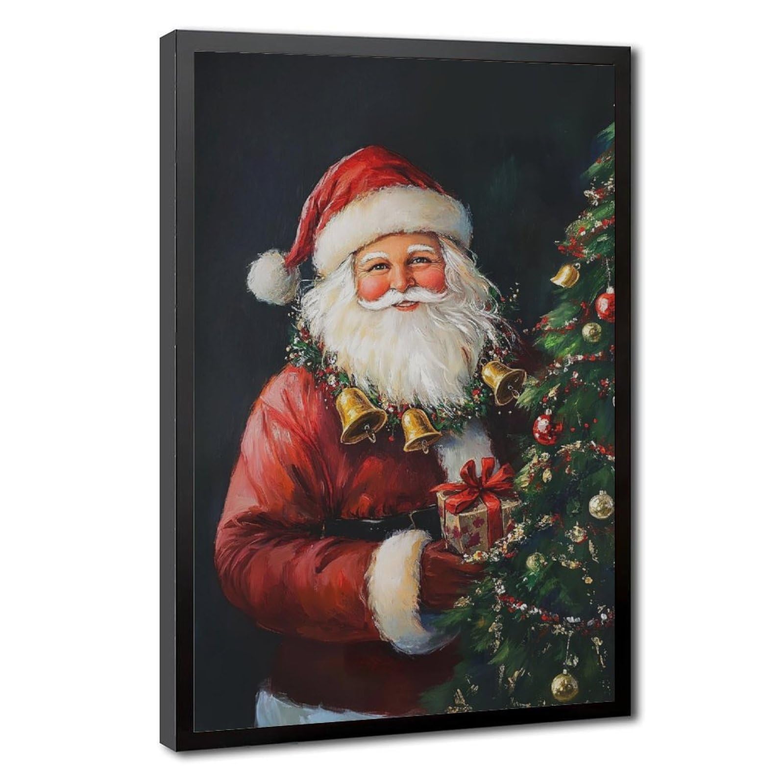 Bareronor Vintage Santa Claus Canvas Poster for Bedroom Decor Gift