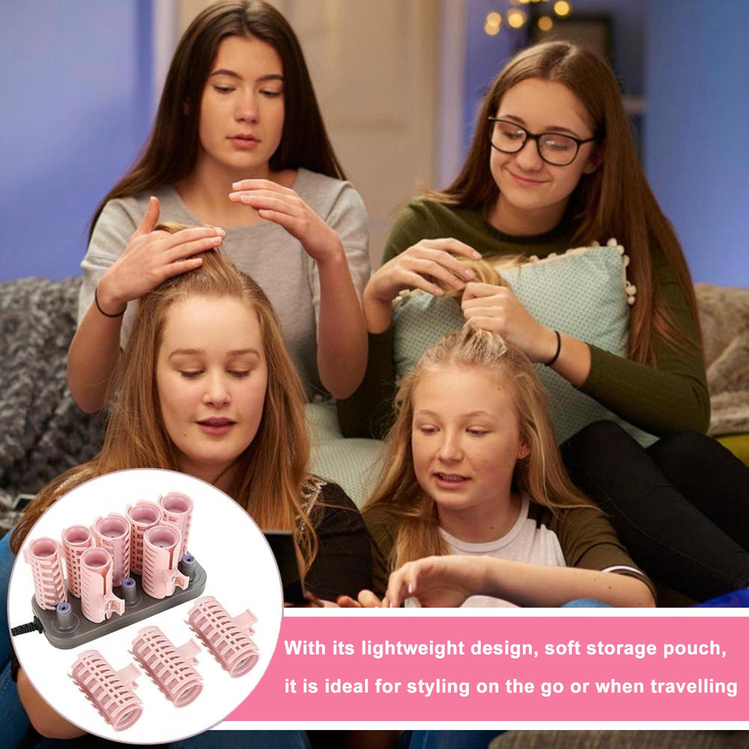Heated Rollers for Short Hair 10pcs Hot Roller Heated Rollers for Medium Length and Long Hair Electric Curlers with Clips for Hairdresser Salon/Barber or Home Use DIY Styling Tools - Image 2