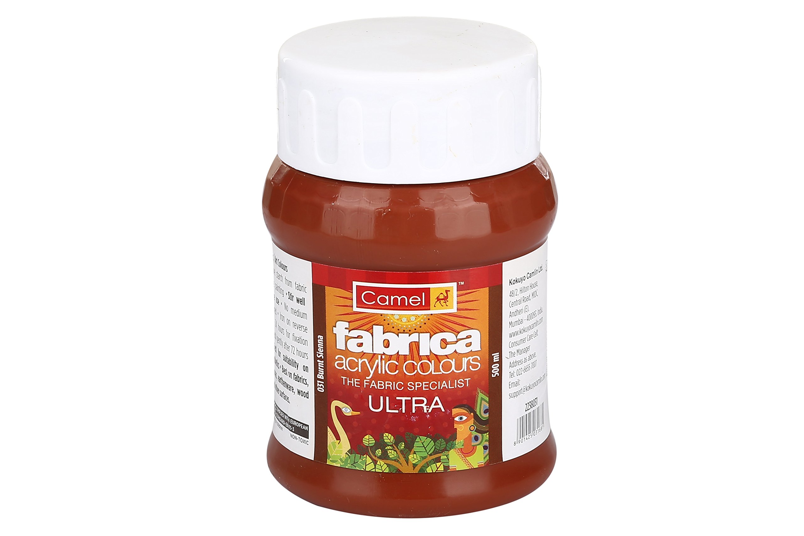 Camel Fabrica Acrylic Colours Burnt Sienna 500ML