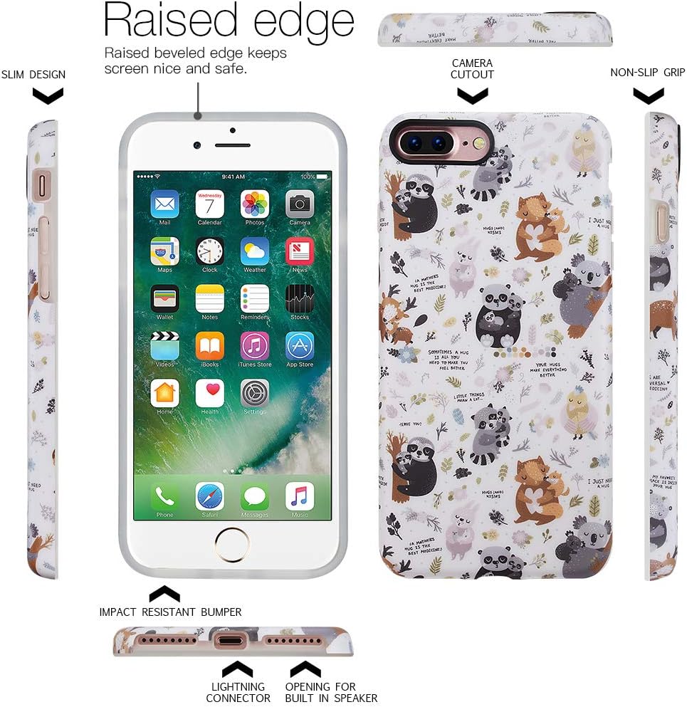 GOLINK iPhone 7 Plus Case/iPhone 8 Plus Marble Case, Matte Cute Series Slim-Fit Anti-Scratch Shock Proof Anti-Finger Print Flexible TPU Gel Case for iPhone 7/8 Plus -Panda