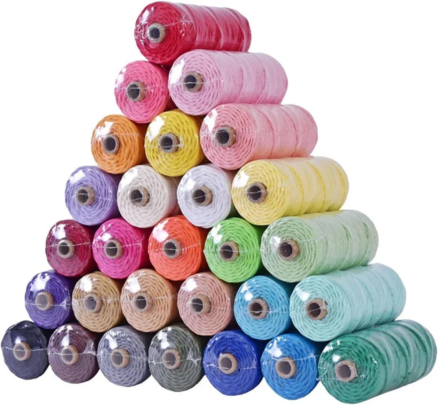 3mm 100m Cotton Edge Rope Colorful Rope Twisted Lace Rope DIY Home Textiles Wedding Decoration Tapestry Art 110 Yards(Brown)