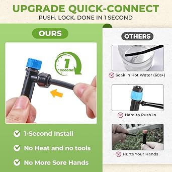 HIRALIY 200FT Drip Irrigation Kit for Garden Watering