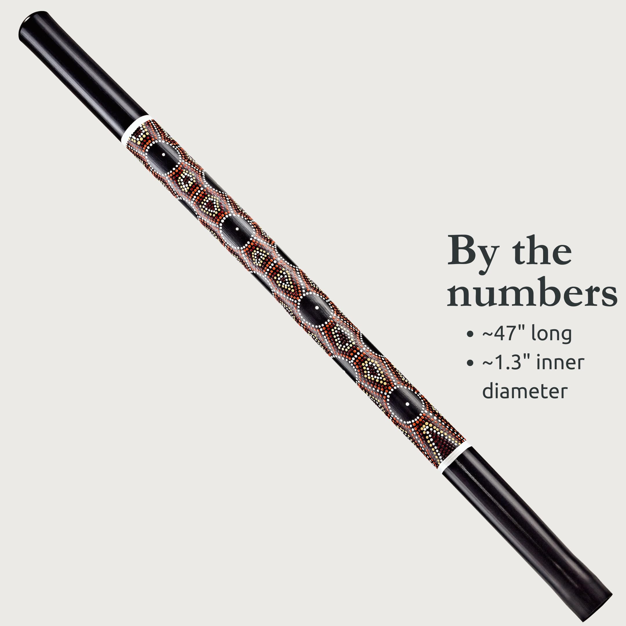 Sonic Energy Classic Bamboo Didgeridoo – léger – Bambou, noir avec pois colorés (DD1BK)