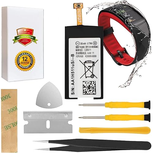 ASDAWN for Samsung Gear Fit 2 Fitness Smartwatch (Small) SM-R360 EB-BR360ABE Battery Replacement, Battery for Gear Fit 2 Fitness Tracker Smartwatch 200mAh GH43-04611B with Repair Tools