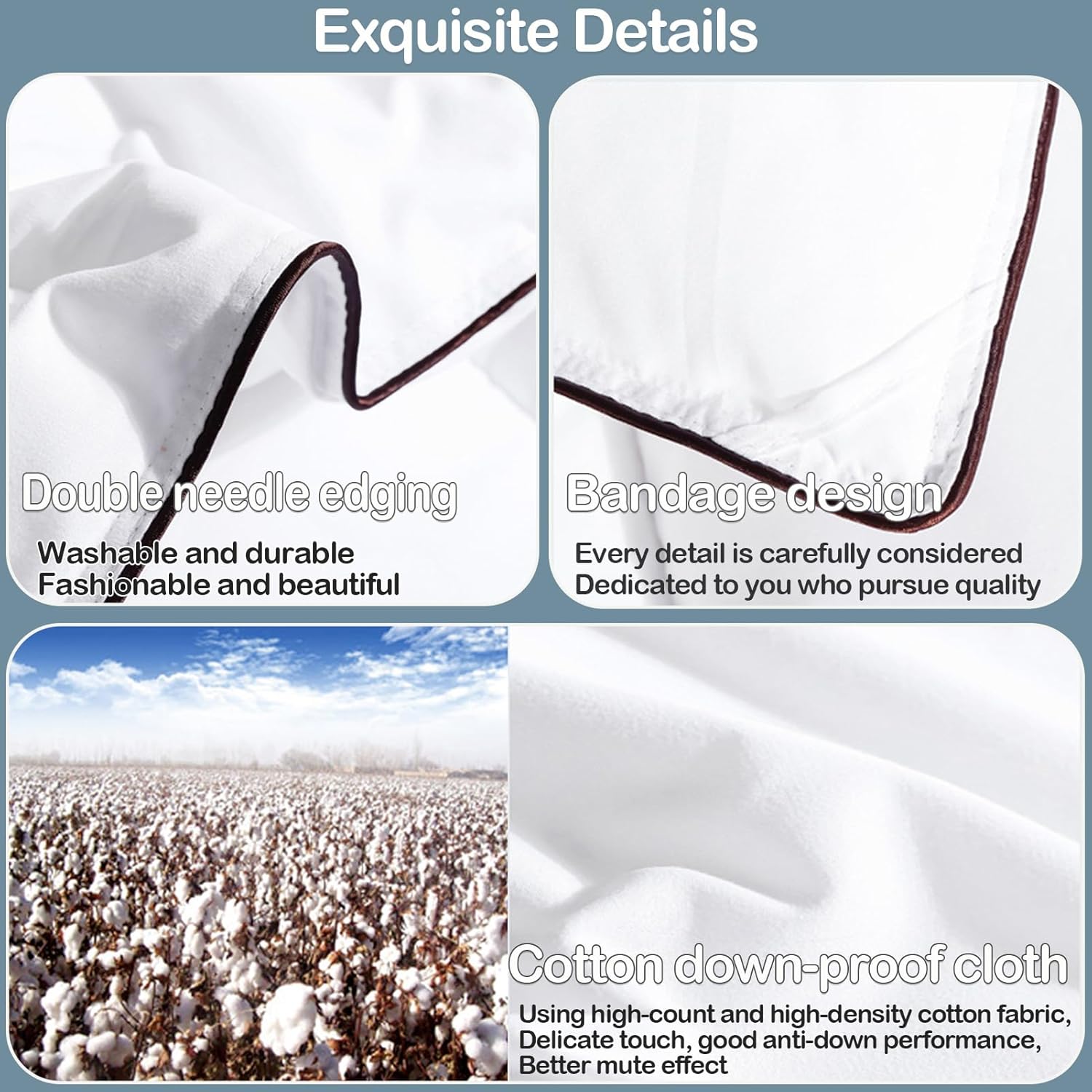 All Season Goose Feather Down Comforter, Fluffy Down Comforter King Size Quilt Ultra-Soft Warm Bed Comforter, Luxury Soft Hotel Comforter Quilted Duvet Insert with Corner Tabs(C,86x94 in(3kg))