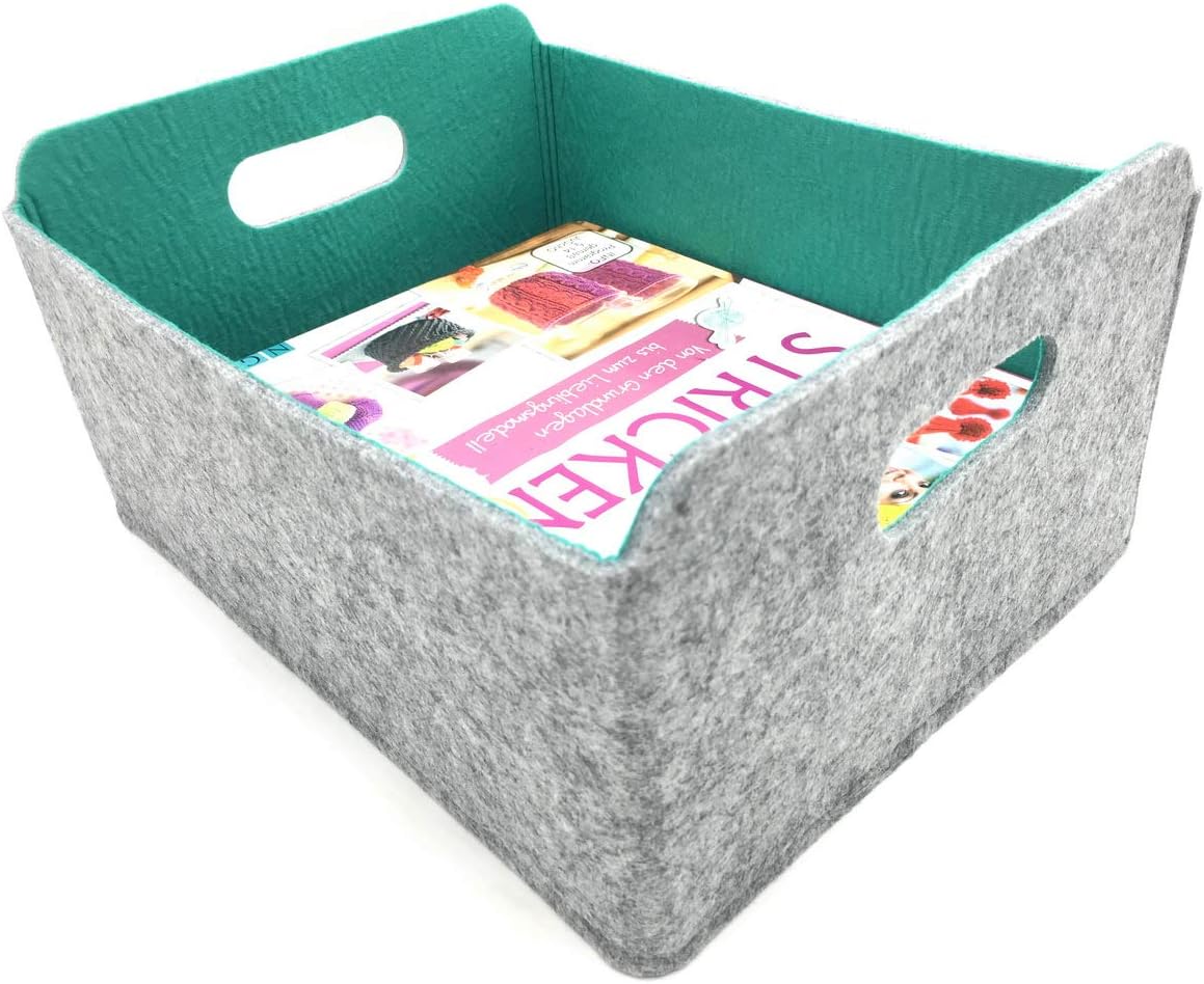 Welaxy Storage Baskets Felt Foldable Storage Cube bin Shelf Bins Organizer Felt Box for Kids Toys Magazine Books Clothes for Office Bedroom Closet Babies Nursery (Purple x 3)