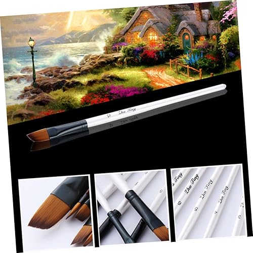 Miniatura 8 de Pluma de color de agua, 12 Uds., redondos, puntiagudos, de nailon, para el cabello, pintura de acrílico gouache, para niños, arte al óleo portátil,