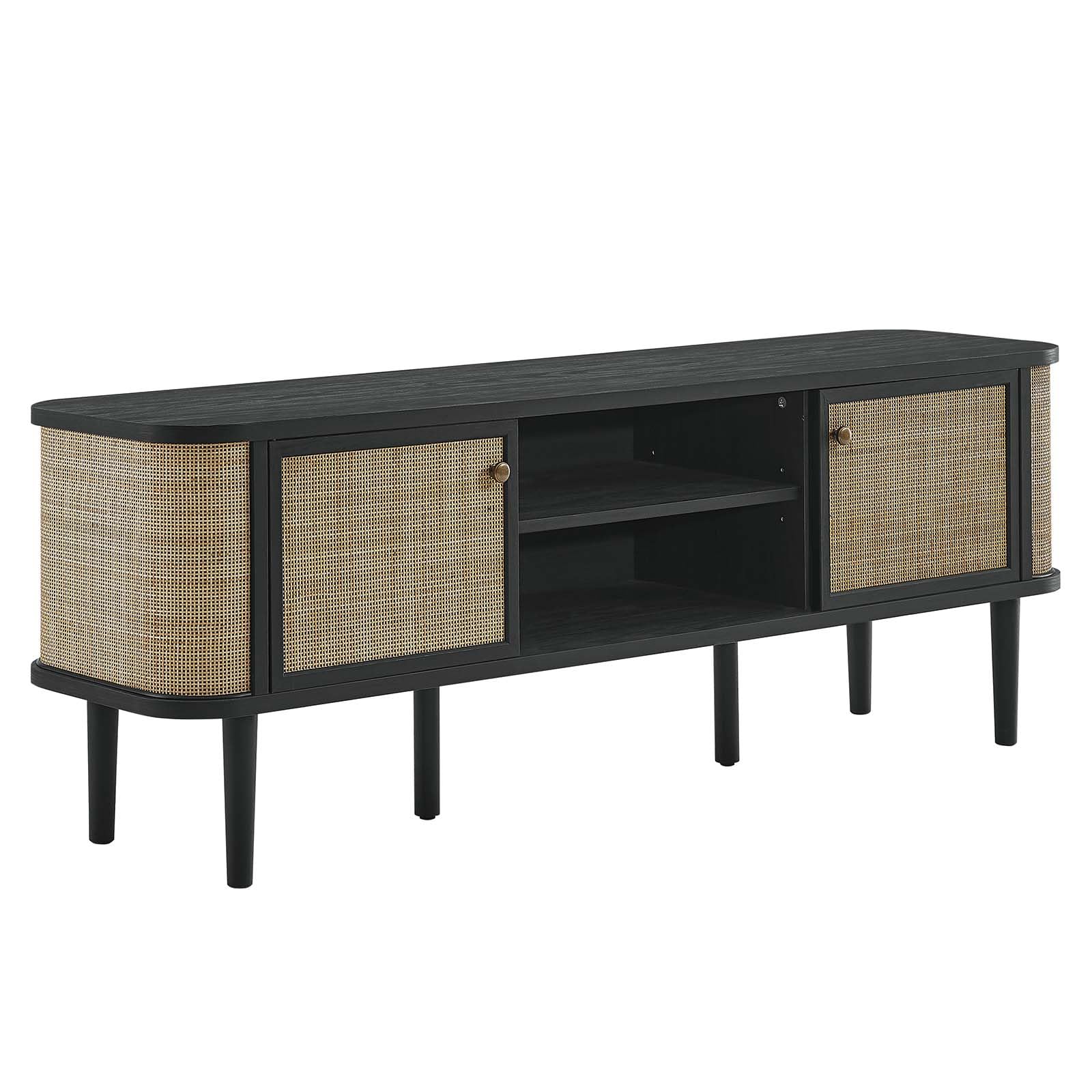 Modway EEI-6260-BLK Miramar 60'' Wood TV Stand, Black