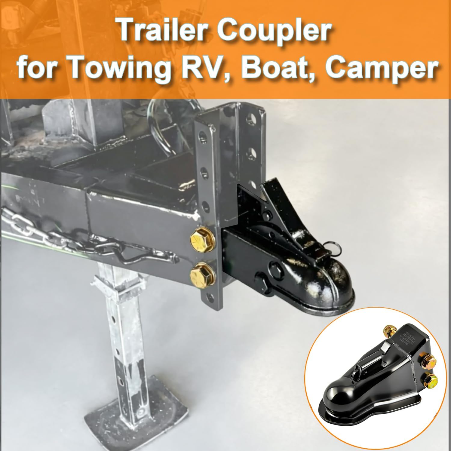 2" 14000LBS Adjustable Trailer Coupler with Trigger Latch SAE Class IV 14000 lb for Towing RV, Boat, Camper, Utility Equipment Trailers & Cargo (Black)