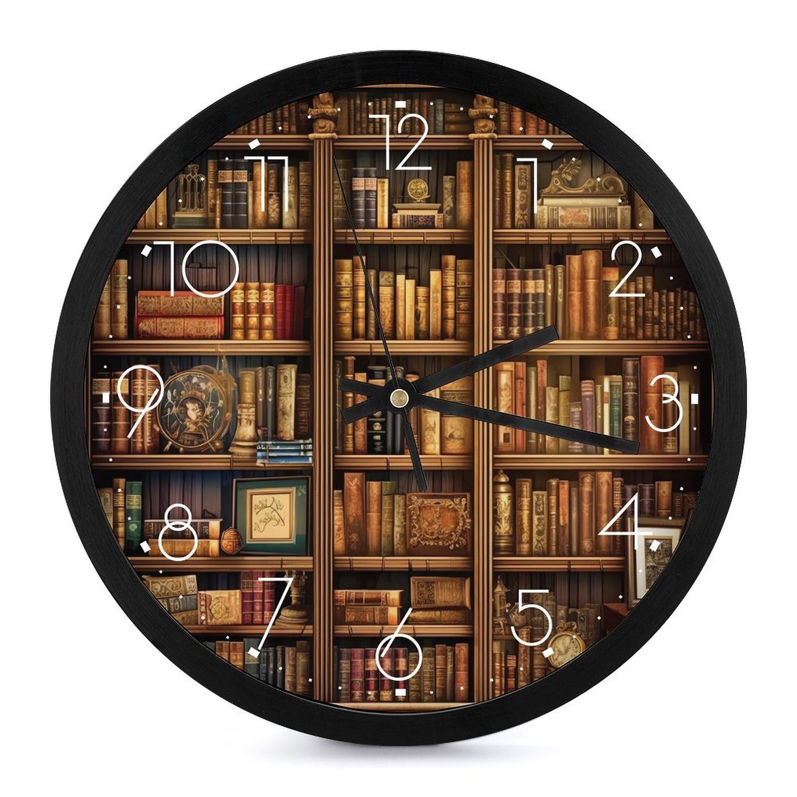Horloge murale silencieuse sans tic-tac pour lire en bibliothèque