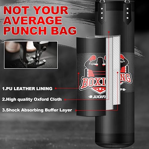 Miniatura 4 de Punching Bag Set for Adults, 4FT Heavy Boxing Bag Set with 12 OZ Boxing Gloves, Suitable for MMA Karate Kickboxing Boxing Muay Thai Training at Home