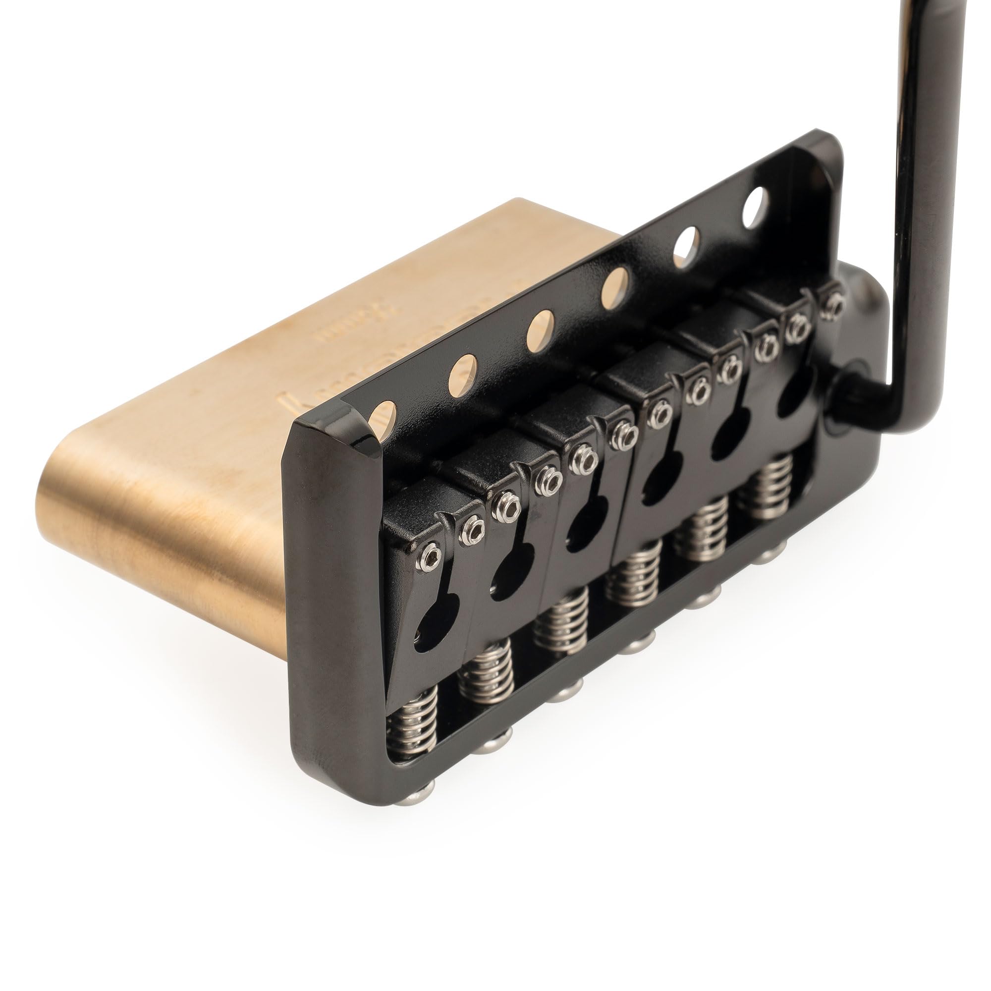 Musiclily Ultra BV022 52,5mm 6-Punkt Tremolo Steg Brige Knife Edge Schwarz | Vollmassives Messing,mit 36mm Block,für Strat Style E-Gitarre