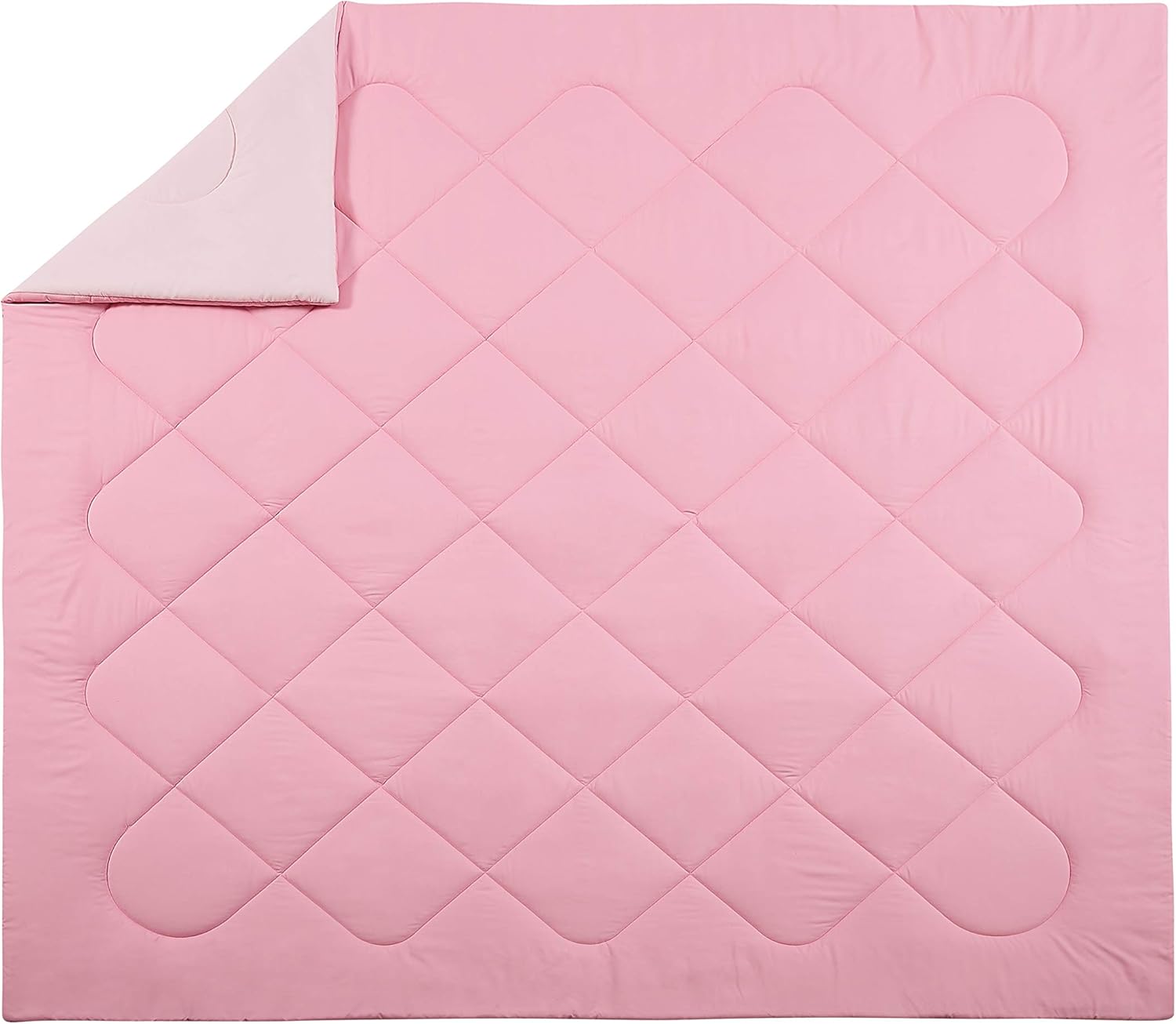 Urban Playground Olivia Pink Solid Comforter Set with 2 Pillow Shams - 3 Piece Soft Brushed Microfiber Kids Bedding Set for Boys/Girls - Machine Washable (Full/Queen)
