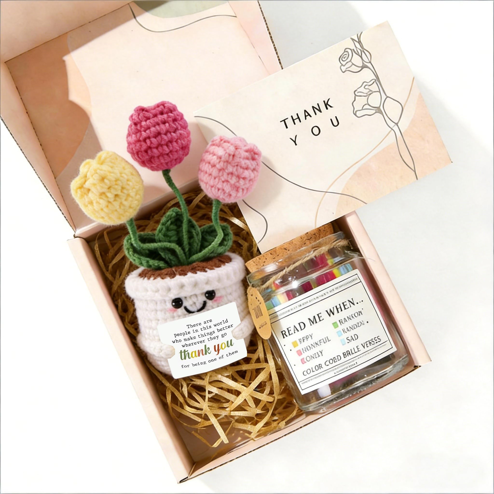 RainVibe Inspirational Bible Verse Jar with Tulip Crochet Doll - 96 Prayer Cards for Mom, Women, Teens | Christian Home Decor & Spiritual Encouragement