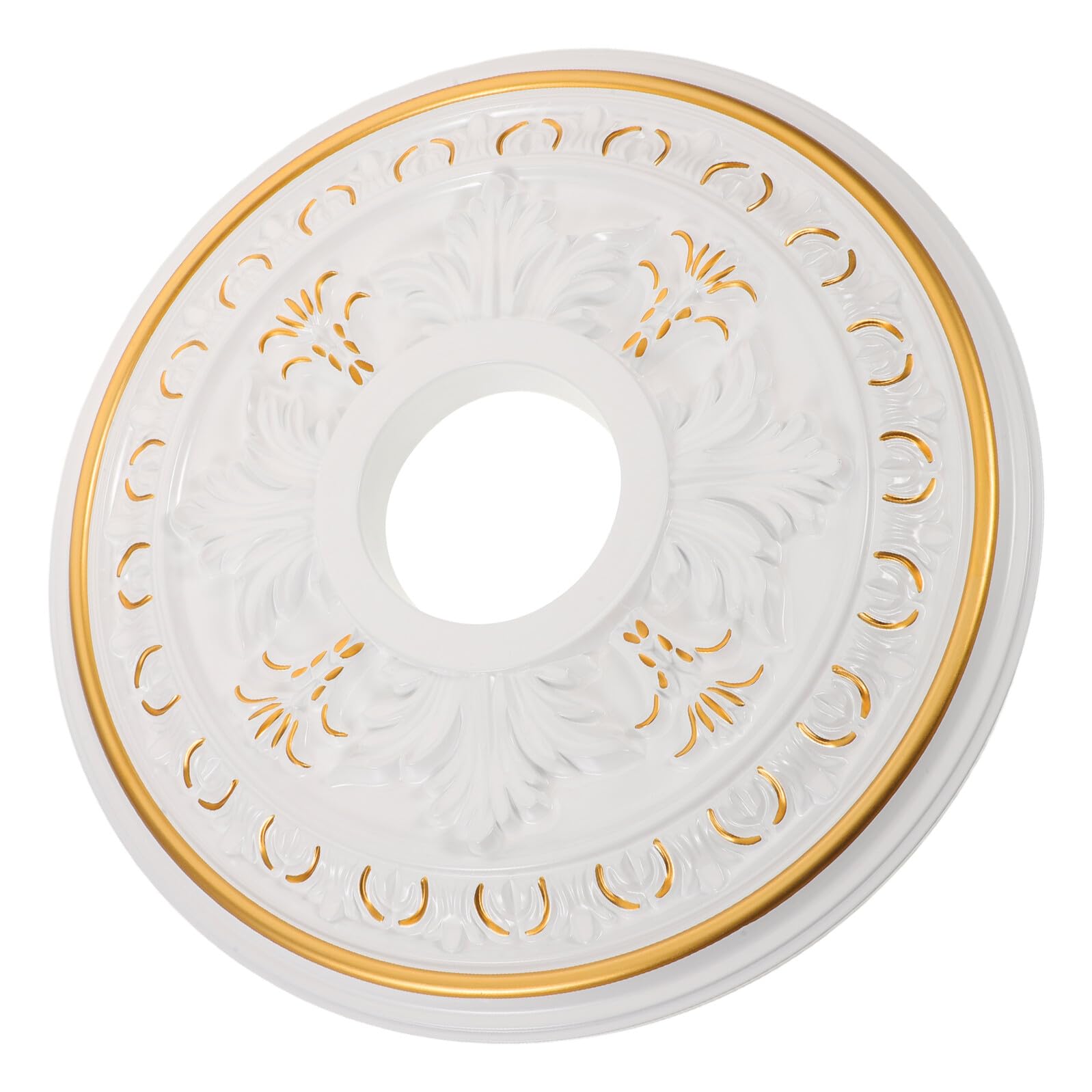 Rosace de plafond COLLBATH pour sublimer le ventilateur du salon avec moulure dorée