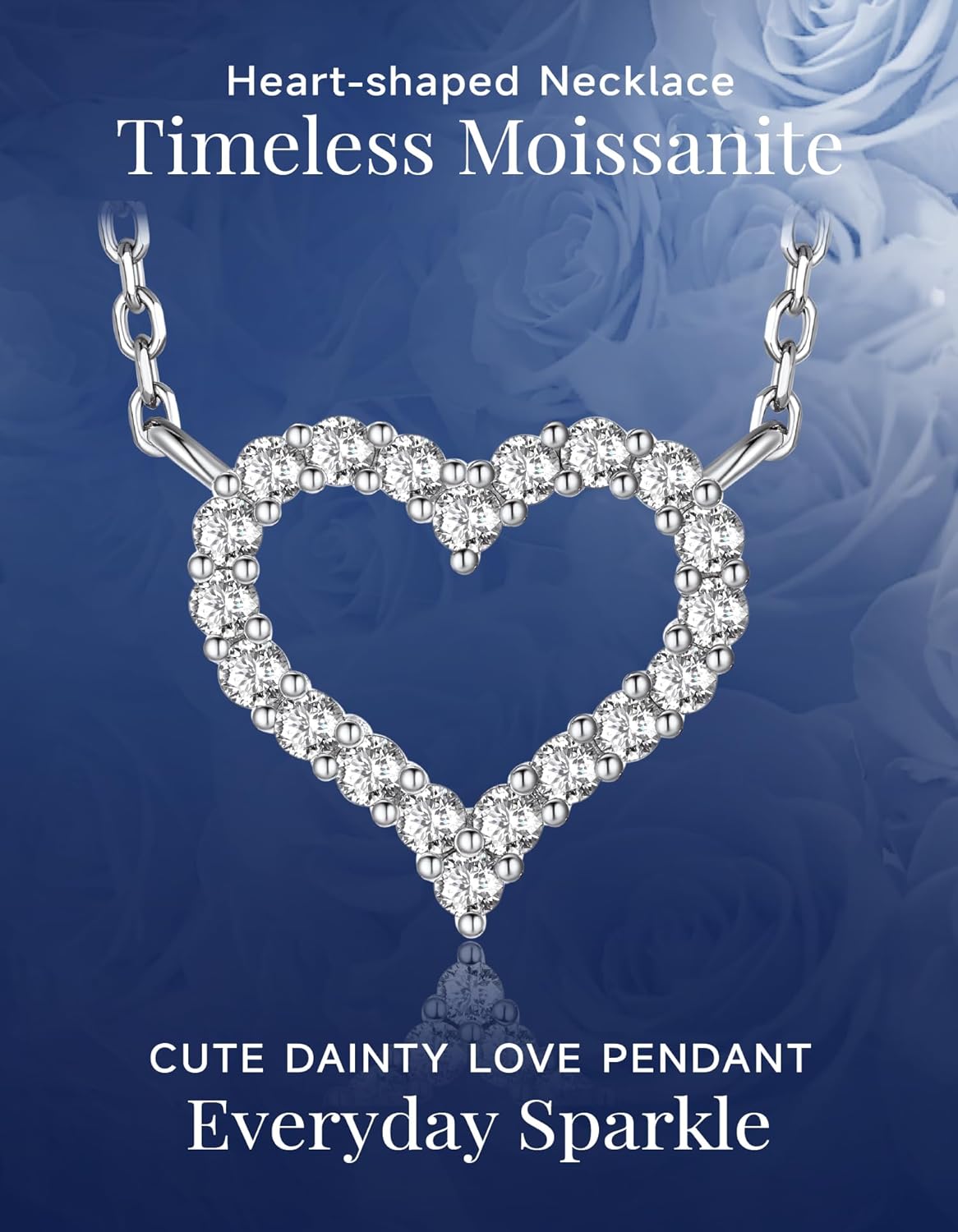 MomentWish Initial Necklaces for Women, Birthday Gifts for Wife, 0.285 Carat Moissanite Heart Necklace, 925 Sterling Silver Letter Necklace, Christmas Anniversary Valentine's Day Gifts for Her - Image 4