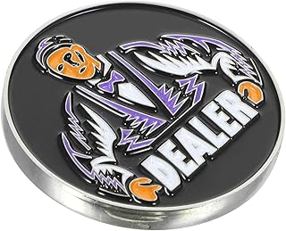 Toyvian Texas Holdem Jogo De Pôquer Contando Fichas Suporte De Fichas De Pôquer Botão De Negociante De Cartão De Pôquer Cartas De Baralho De Dupla Face Token Indicador De Metal Pôquer