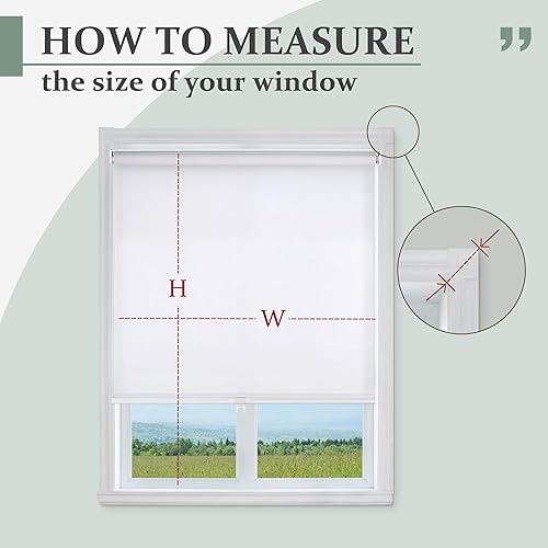 Miniatura 7 de Bliwans Persianas enrollables, sin cordón, cortinas opacas, accesorio de ventana, persianas de puerta para el hogar, oficina, cocina, 35 pulgadas de