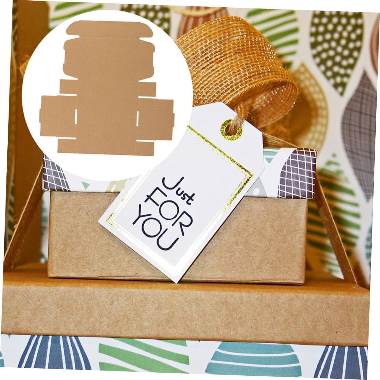 IMUSINICE 15pcs Small Kraft Paper Folding Storage Boxes with Lid 31x21.5x5cm Sturdy E-flute Cardboard Packaging for Birthday Christmas Party Favor