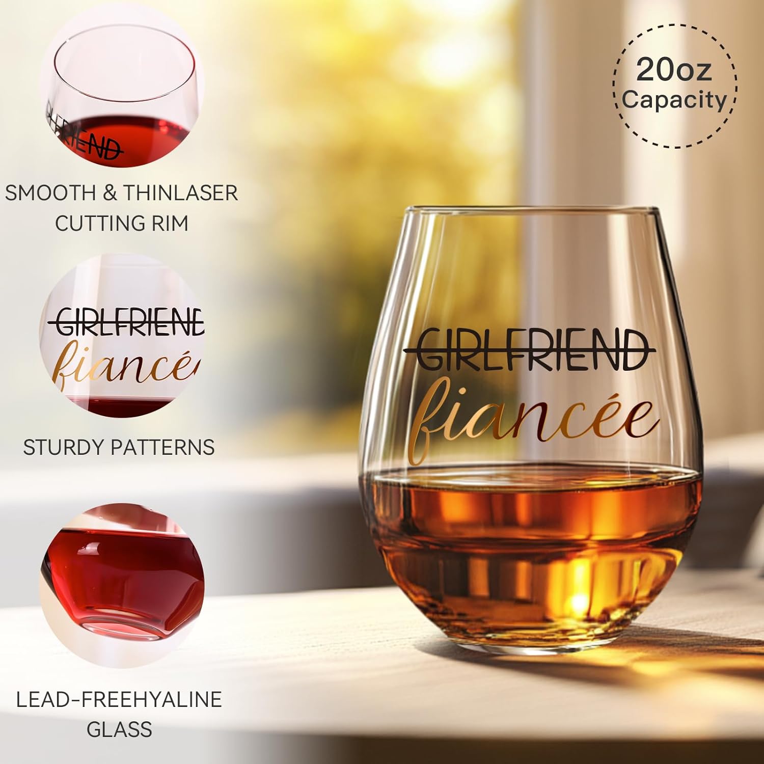 Cyrelwingのカップル向け婚約ギフト 4個 婚約カップルのギフト、婚約者への婚約者へのギフト、婚約者へのギフト、ブライダルウェ