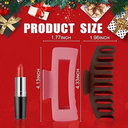 Miniatura 123 de TOCESS Paquete de 8 pinzas grandes para el cabello para mujer, pinzas de garra grandes para cabello fino y rizado, agarre fuerte de los años 90