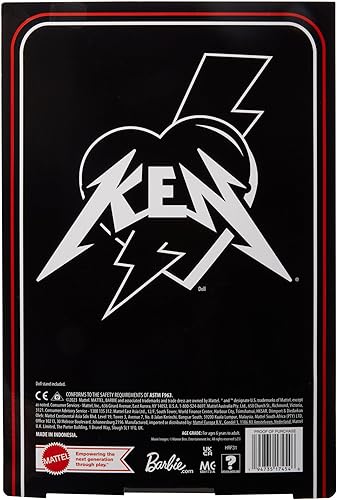 Miniatura 7 de Barbie Muñeca coleccionable Ken de la película con abrigo de piel sintética grande y chaleco de flecos negros con bandana