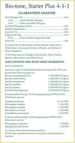 Miniatura 3 de Espoma Organic Bio-Tone Starter Plus 4-3-3 - Alimento vegetal de inicio natural y orgánico con micorrizas Endo y Ecto; bolsa de 18 libras; el