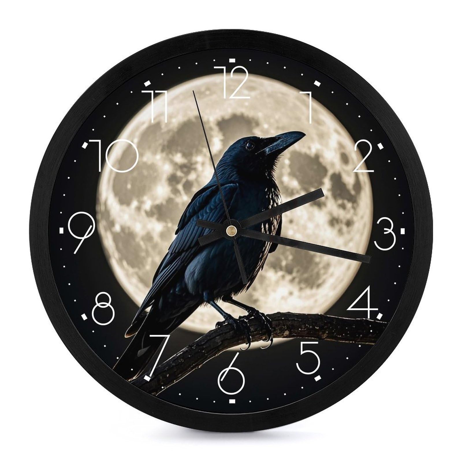 Horloge murale à quartz noire silencieuse pour chambre sans bruit de tic-tac