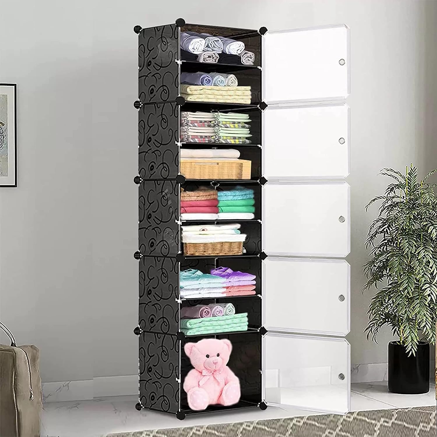 Owme 10-Shelf Collapsible Wardrobe, Clothes Organizer for Cupboard, Organizer for Clothes Foldable and Stackable Personal Organizer for Clothes DIY Plastic Organizer for Indoor Outdoor - Blue (B0DG8VJM1Z) Amazon Price History, Amazon Price Tracker
