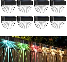 HELESIN Solarlampen für Außen Garten 8 Stück, 2 Modi Solarleuchten Garten Deko Farbige/Warme Lichter, IP65 Wasserdichte Gartenlampen für Außen Wand, Led Zaunbeleuchtung Solar für Terrasse und Stufen