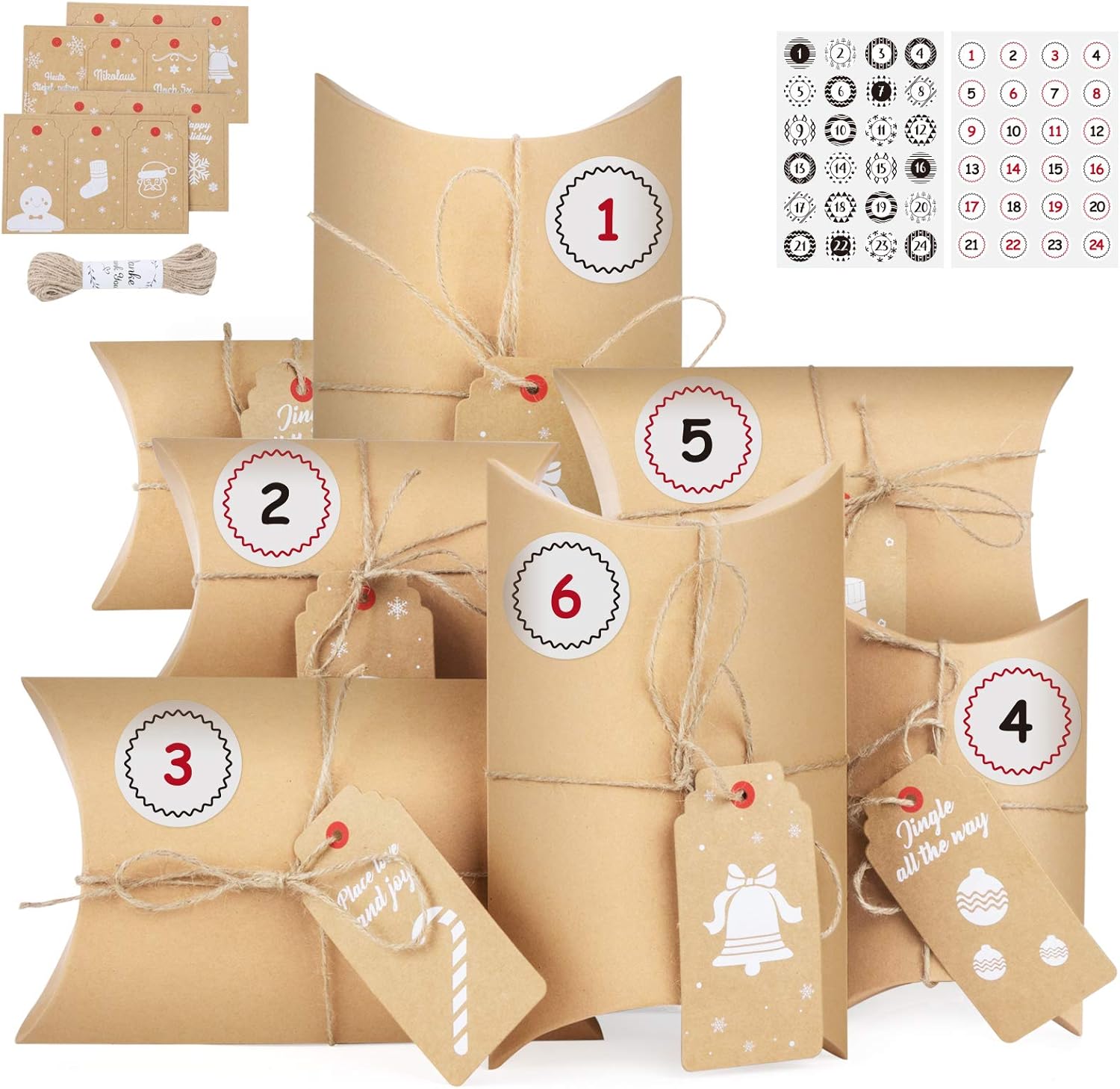 Homewit Sac De Cadeaux De Noël, 2pcs Sac De Noël Avec Cordon De