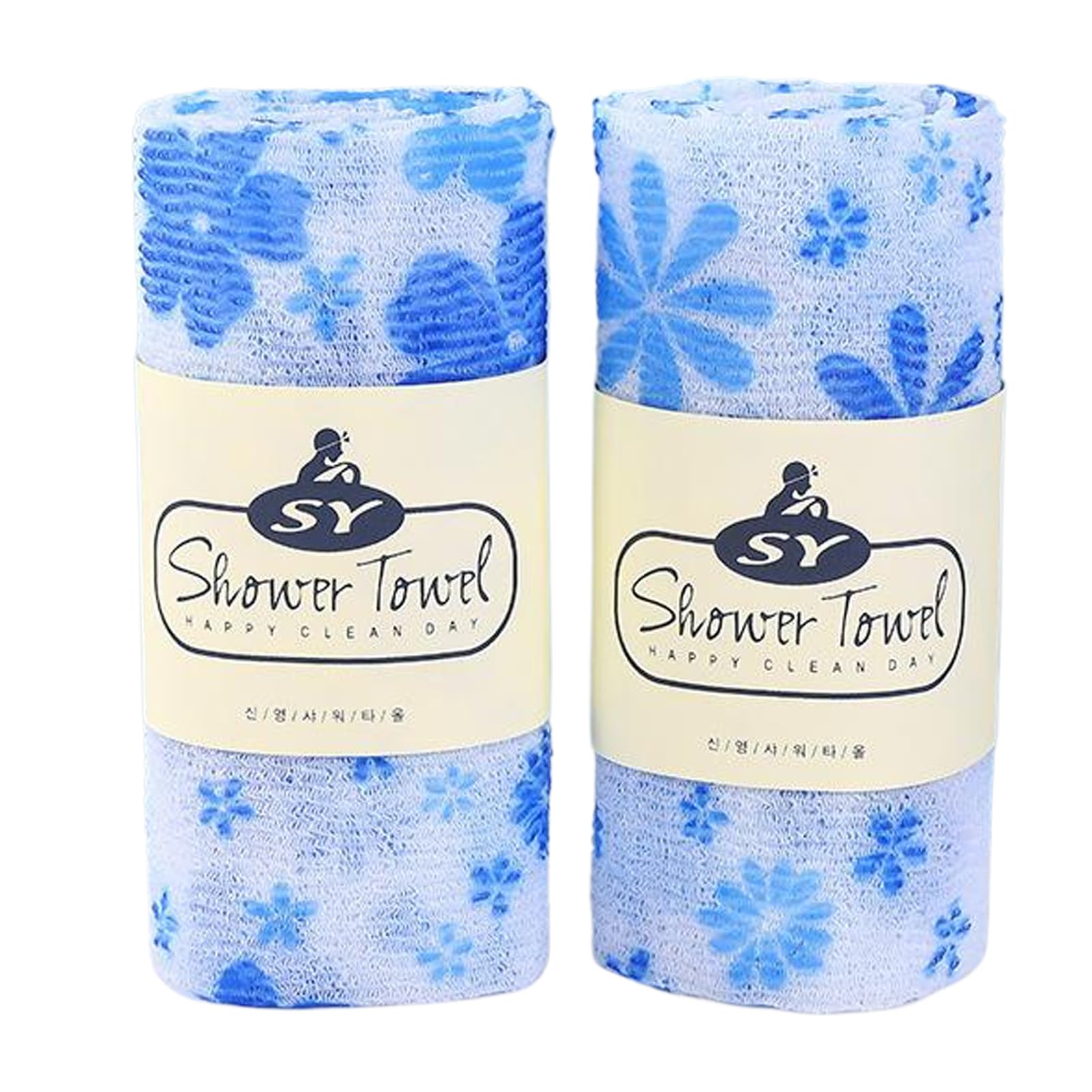Toalla Exfoliante de Doble Cara con Textura y Cepillo para la Espalda. El Cepillo para la Espalda se Seca rápidamente después de la Ducha. Fabricado con Fibra de, Azul