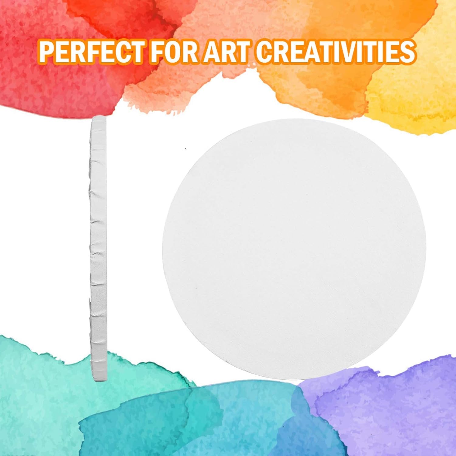COYMOS Pre Stretched Canvas Primed Round Canvas Boards for Painting, Acrylic Pouring, Oil Paint & Artist Media - 12 x 12'' Stretched Canvas, Perfect for Painting The Planets (White Blank 2 Pack) : Arts, Crafts & Sewing
