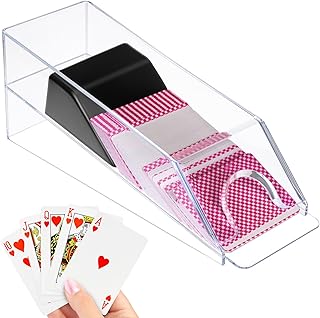QWORK® Kartenschlitten, Kartenspender für 6 Decks, Poker oder Blackjack Zubehör, Transparent