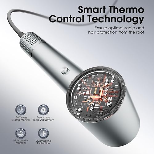 Miniatura 4 de Secador de Pelo, Secador de Pelo Iónico Profesional para Secado Rápido, Secador de Pelo de Alta Velocidad con Difusor para Salón en Casa y Viajes,