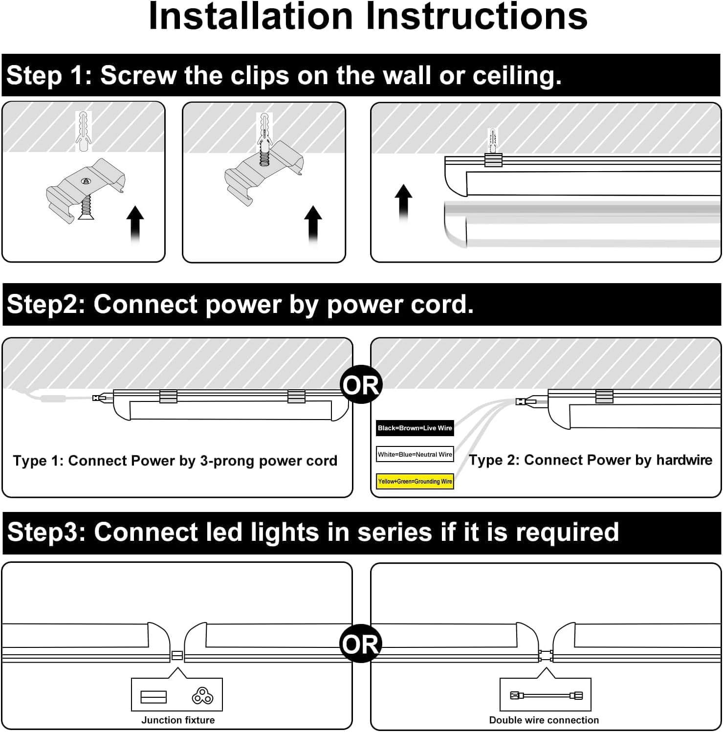 8Ft LED Shop Light Fixture - 100W 15500LM T8 Shop Lights for Garage, 6000K 8 Foot Daylight V Shape Linkable Garage Lights, High Output Clear Cover Plug and Play (10 Pack)