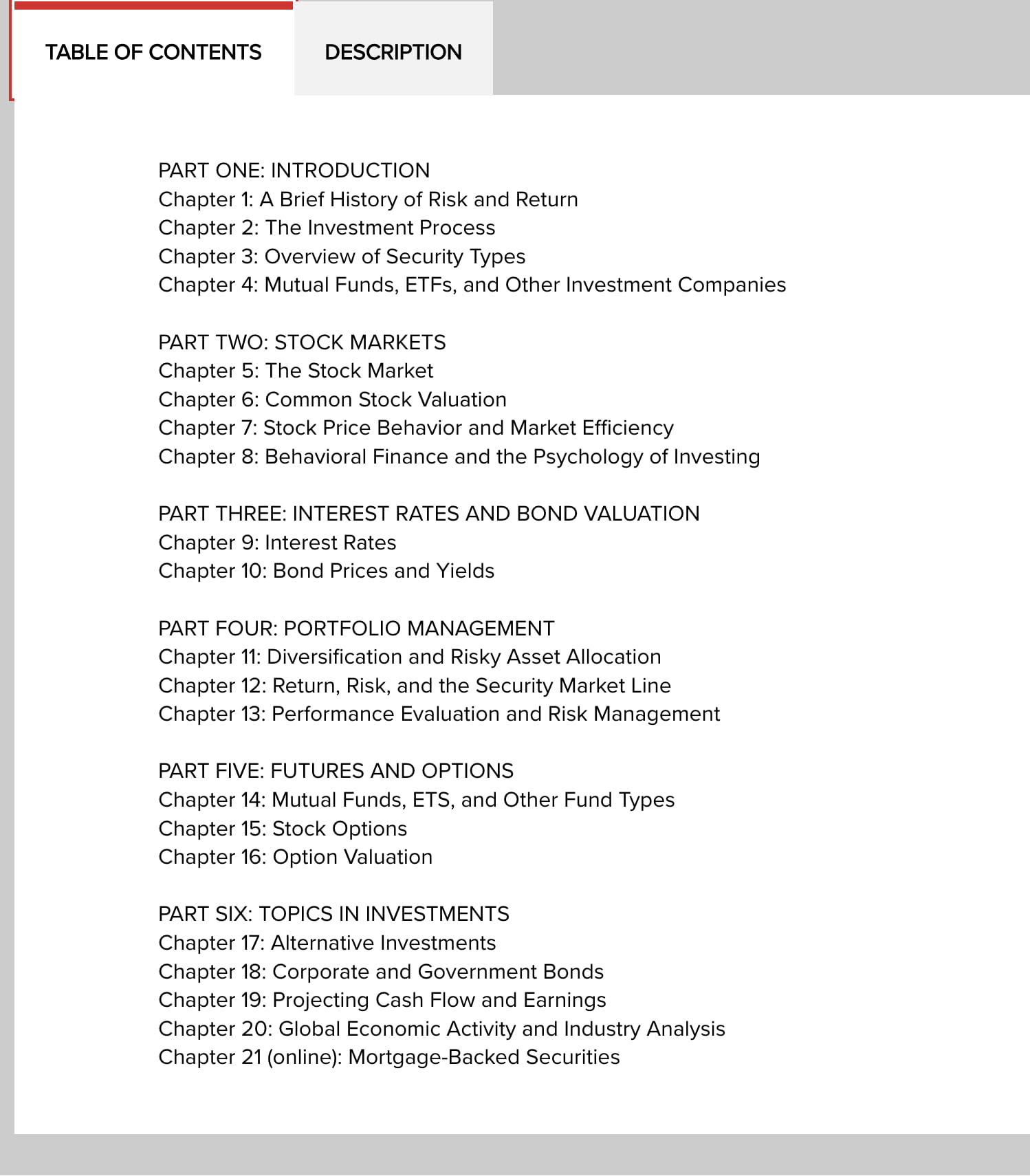 Fundamentals of Investments: Valuation and Management ISE