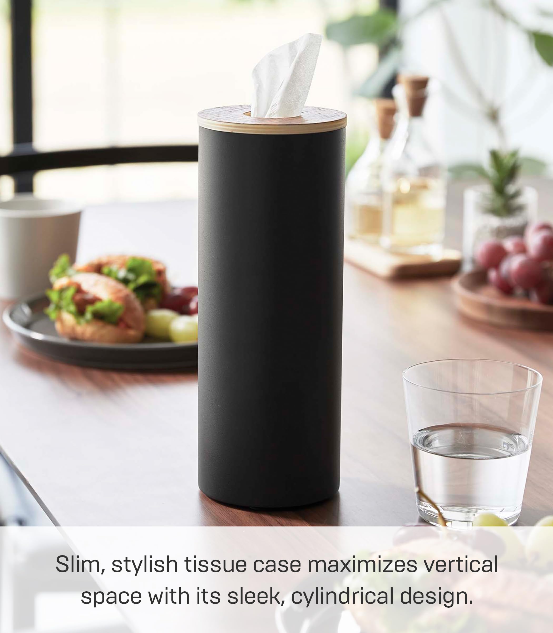 Yamazaki Runde Taschentuchbox – Minimalistisch, Weiß, Für Bis Zu 400 Tücher