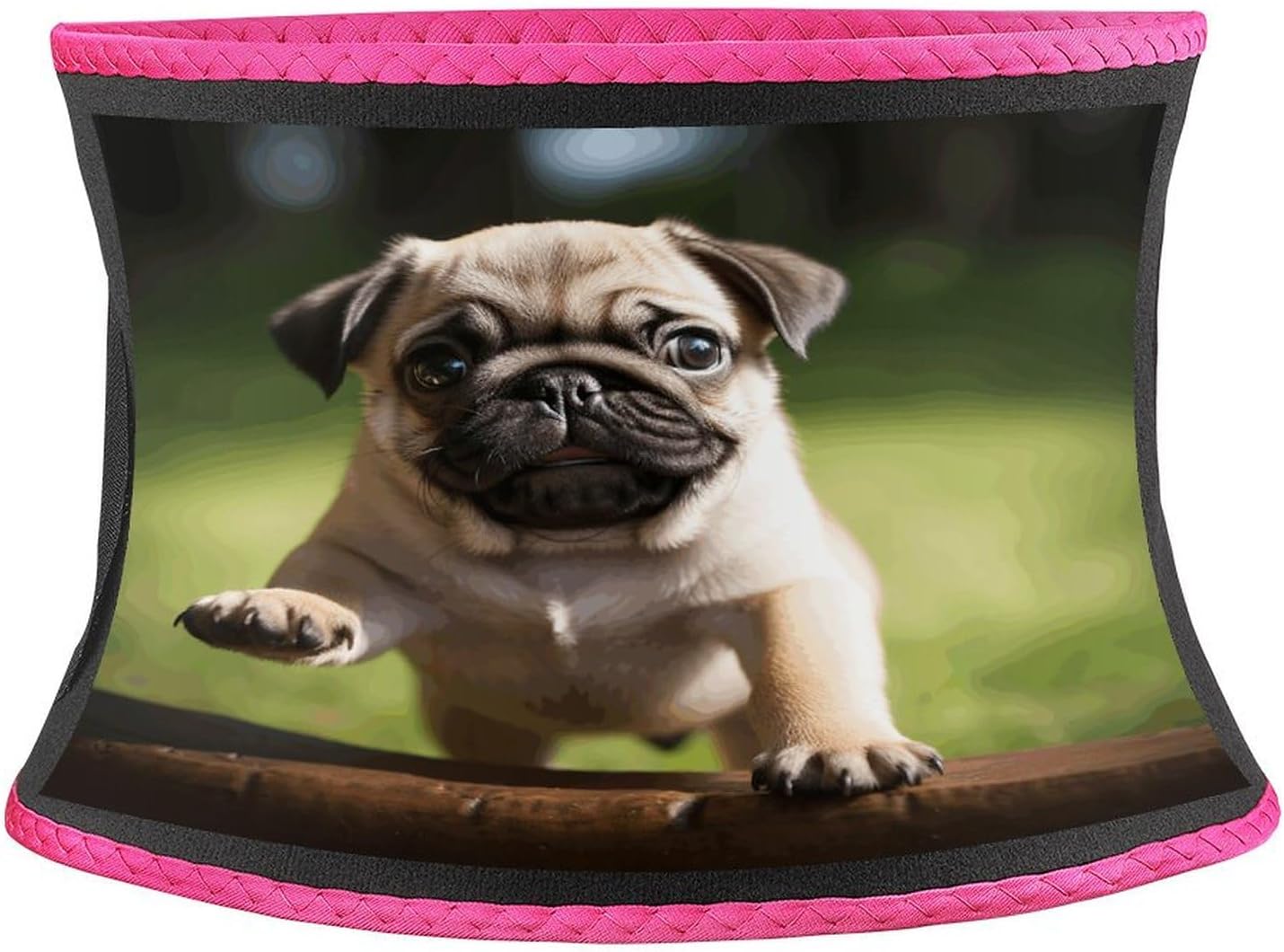 Rubber Waist Trainer, Pug Puppies Printed Waist Trimmer Ab Belt - Tummy Control Body Shape for Women And Men Stomach Belt, Pug Puppies, One size