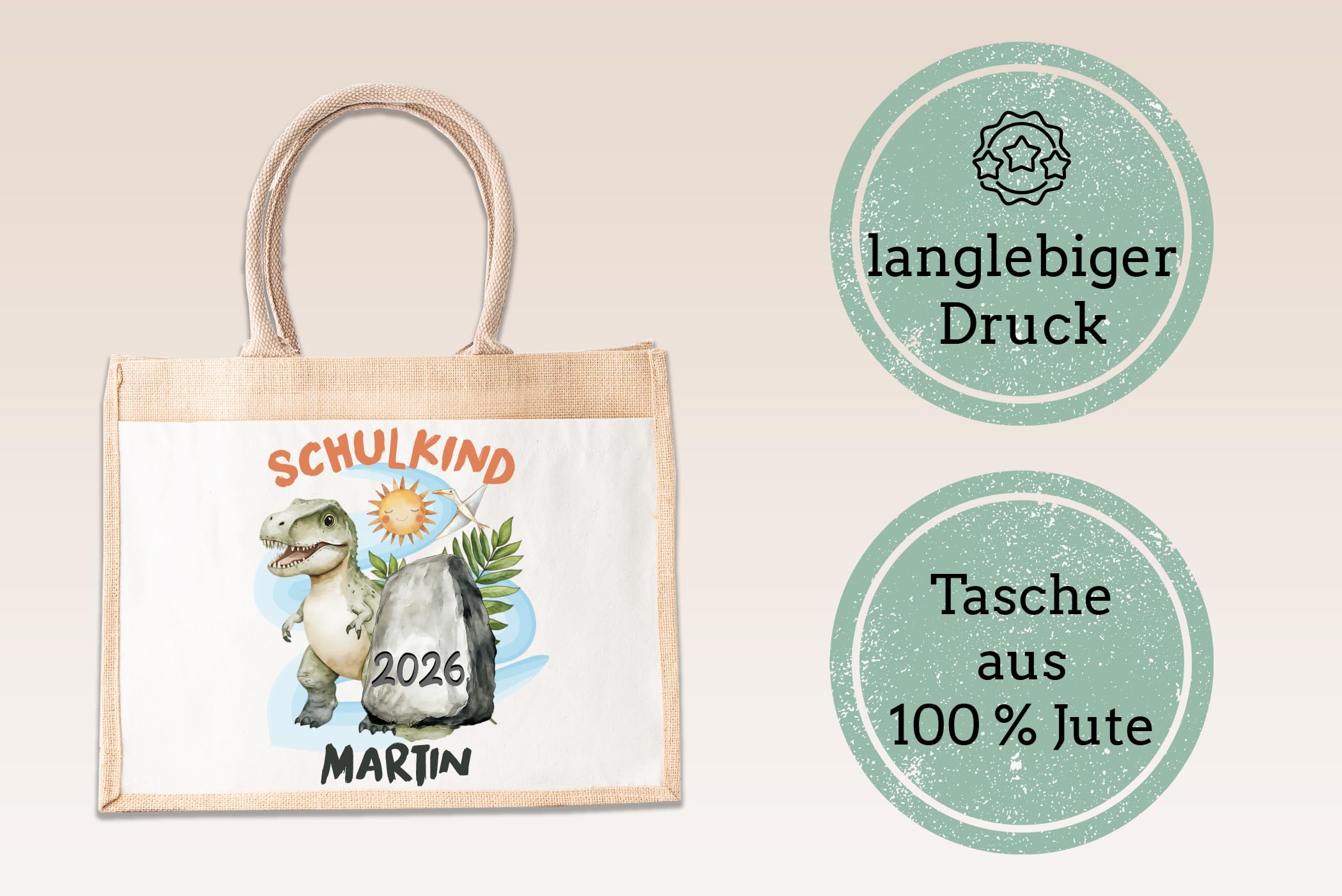 LIEBTASTISCH - Personalisierte Jutetasche für Kinder mit Namen - für Jungs - Geschenkidee - Einschulung - Prinzessin - Schultüte - 2025