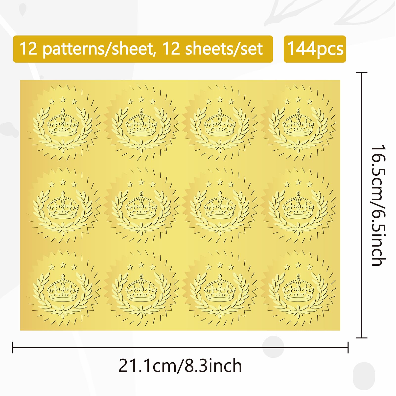 Congratulations Embossed Seals For Certificates Diplomas 408-Piece Gold Foil Congratulations Stickers - 2-Inch Embossed Seals For Certificates & Invitations Certificate Stickers Gold - View #6