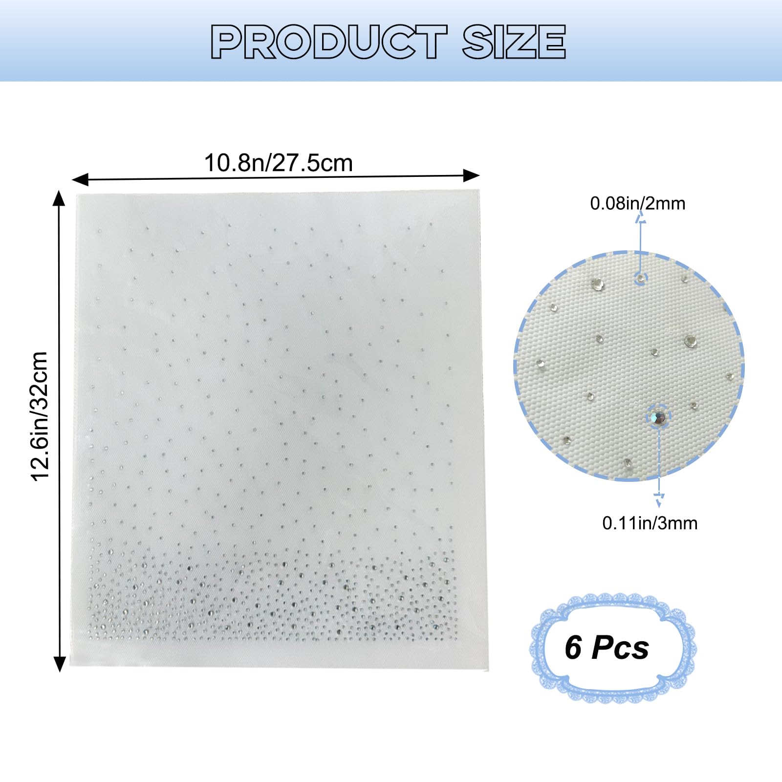 Amazon.co.jp: アイロン接着ラインストーンシート6枚 衣類用 2mm 3mm