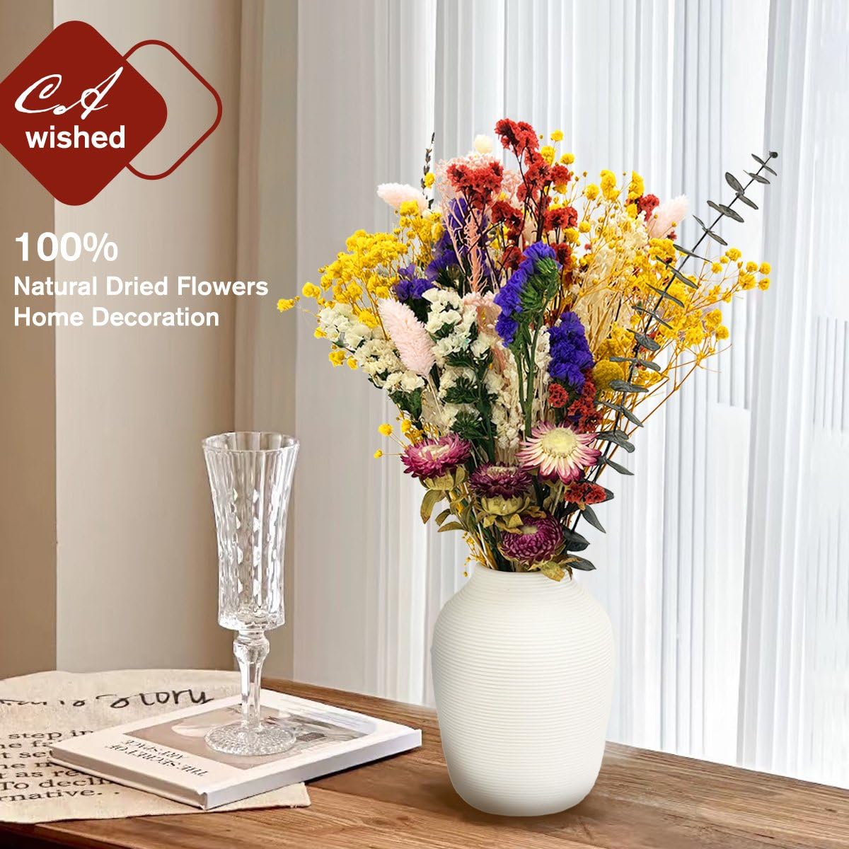 Flores Secas Naturales y Preservadas Conjunto de 32 Pcs para Decoracion Ramos de Flores Secas DIY Manualidades Arreglos Florales de Boda y Decoracion del Hogar