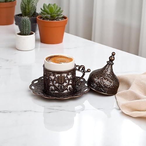 Miniatura 8 de Alisveristime (1 plato de taza de café turco griego árabe (Lale) (cobre antiguo)