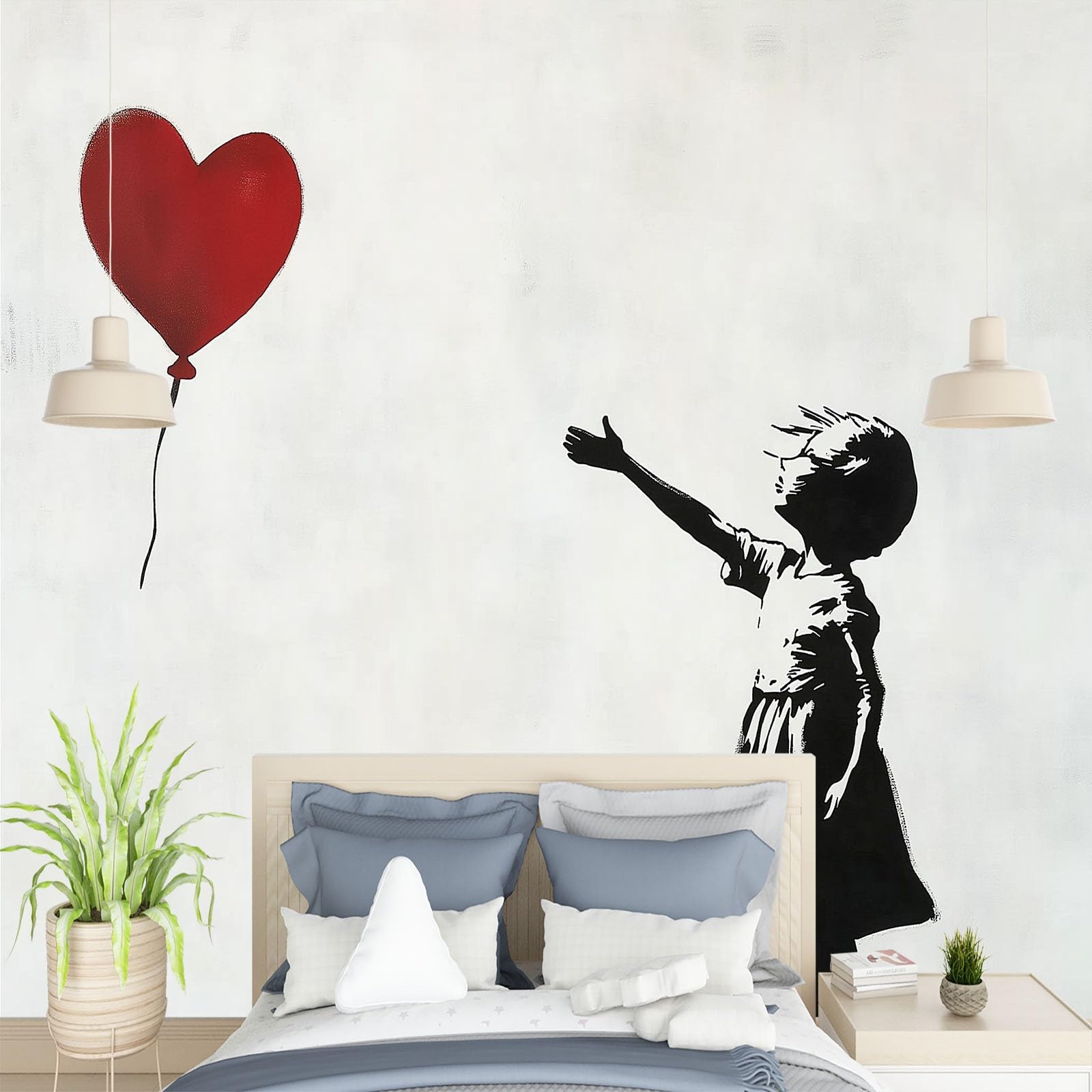 Papel Tapiz Globos Rojos En Forma De Corazón Y Niñas Pequeñas 350 x 256 cm - Lana Fondo De Pantalla Moderna Decoración para Pared Sala Cuarto, Oficina, Fotomural Paredes Mural Decoración