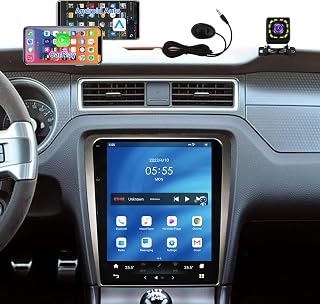 Car Radio Stereo Qualcomm12.1 Inch Touch Screen for Ford Mustang 2010-2014 with Voice Control in Dash GPS Navigation Built in Bluetooth Carplay/Android Auto