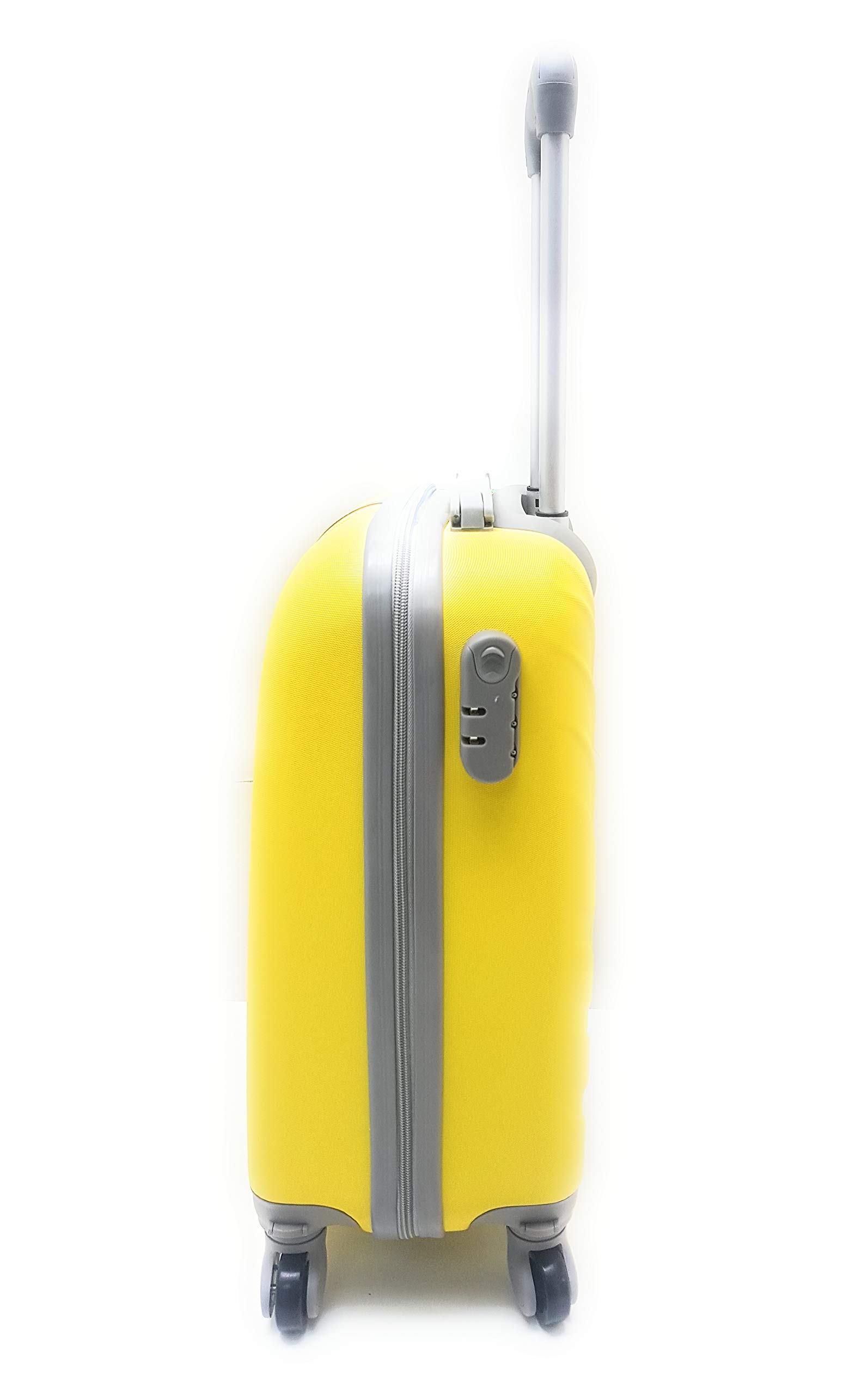 TROLLEY LUMI-ORMI IDONEO RYANAIR Cm.55x40x20 ABS RIGIDO 4 RUOTE Cm.52x37x19 Bagaglio a mano (Giallo)