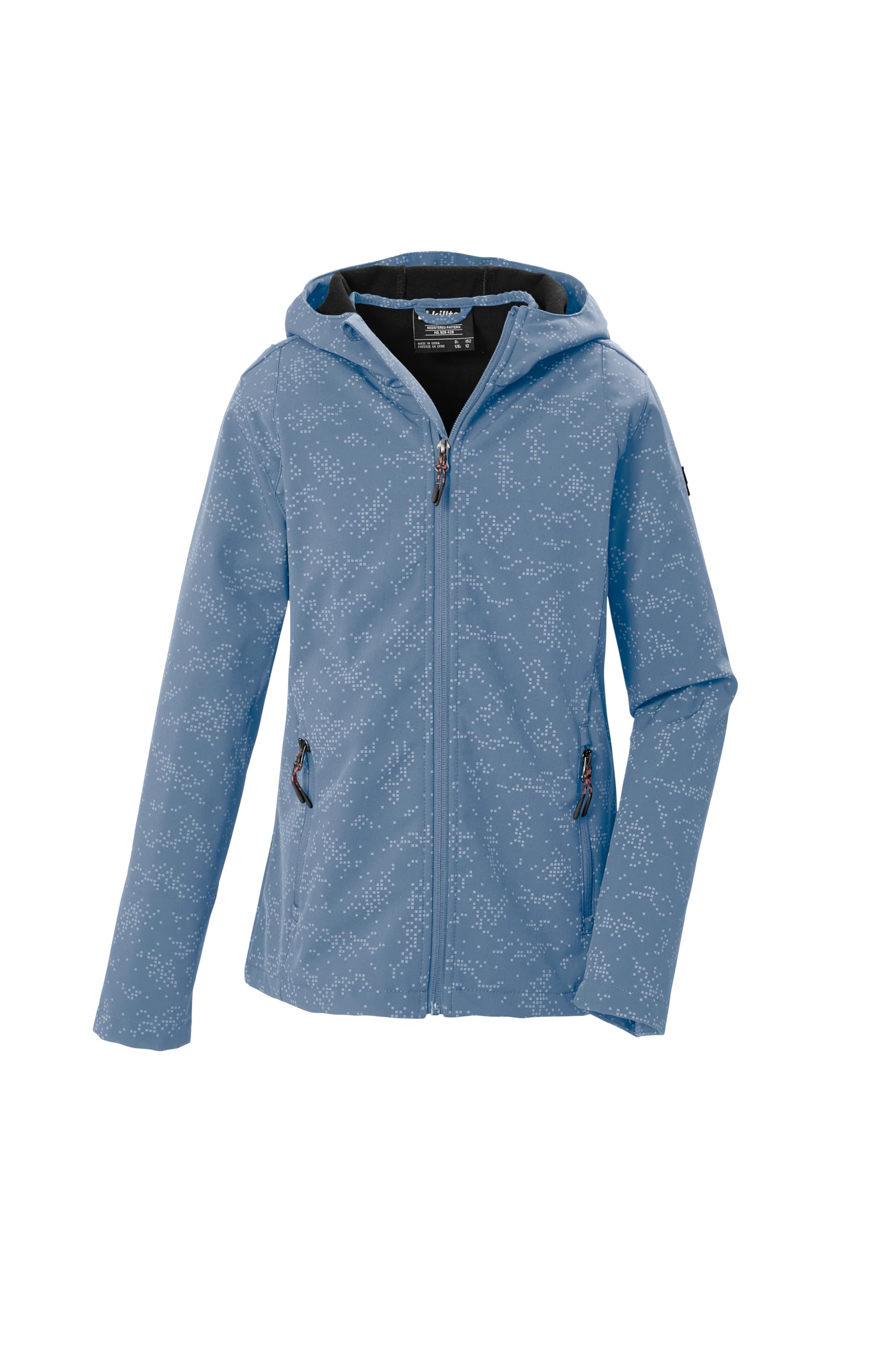 killtec KOW 165 GRLS SFTSHLL JCKT, Girls' Softshell Outdoor Jacket with Hood, Denim, 176, 45072-000